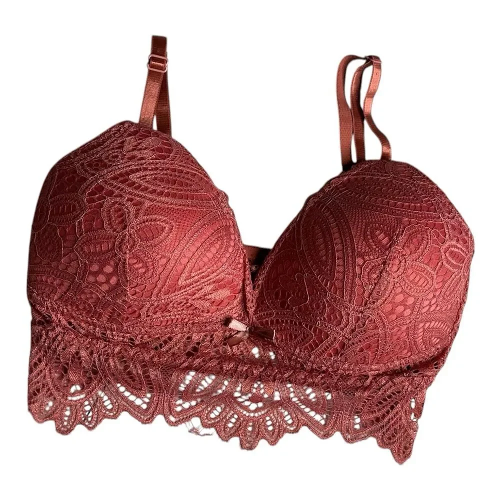 NWT Frederick's of Hollywood Finely Padded Bralette DUCE Pink‎ Women's Size M